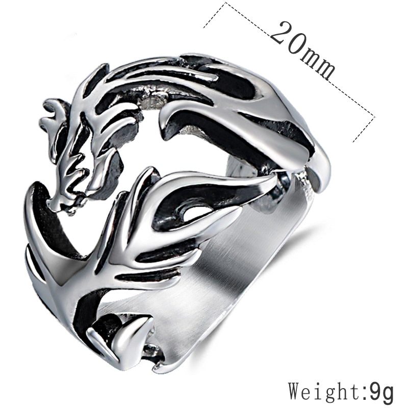 Vintage Dragon Warrior Biker Ringe Für Männer