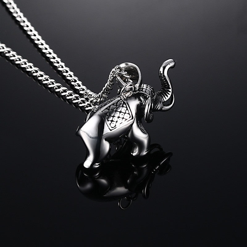 Elefant  Anhänger Silberkette Aus Edelstahl