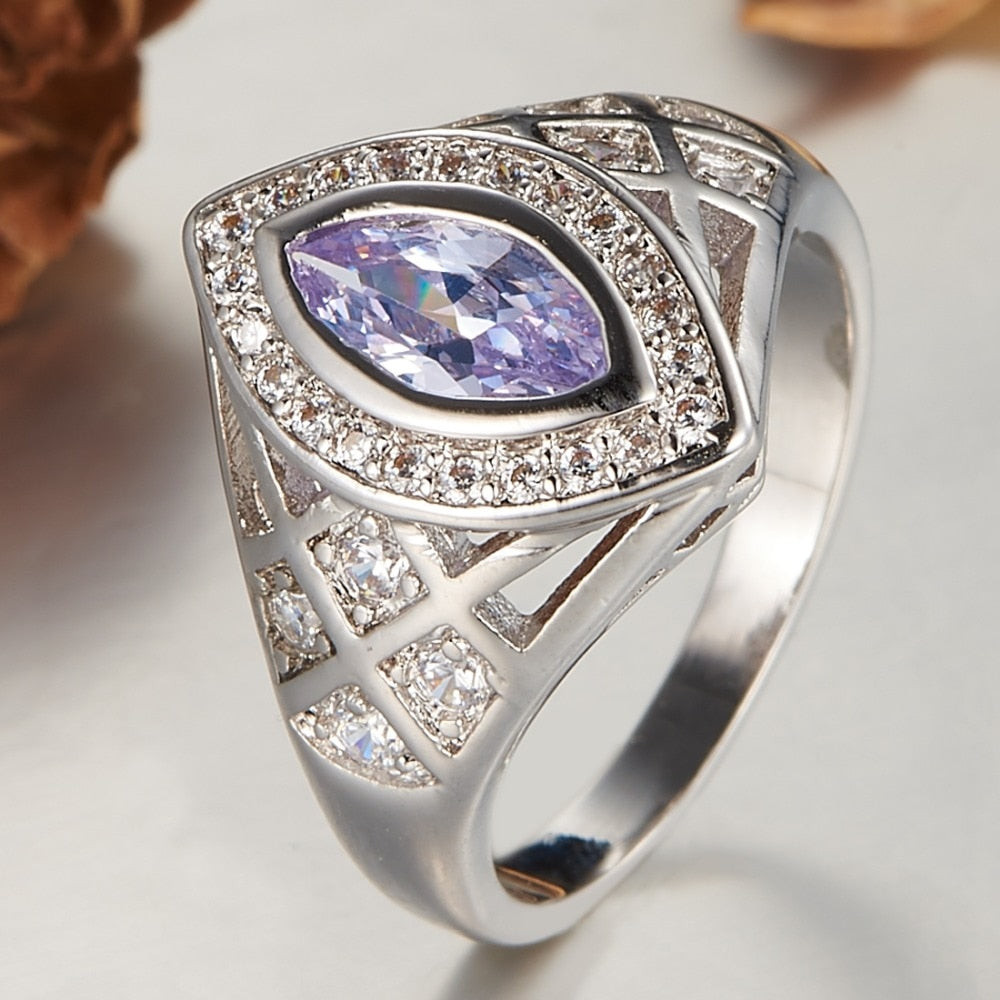 Das Auge Marquise Cut Cubic Zirconia 925 Sterling Silber Engagement Ring