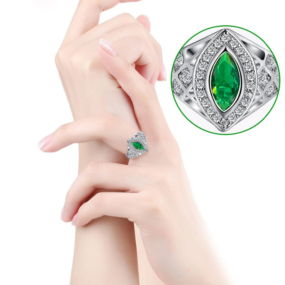 Das Auge Marquise Cut Cubic Zirconia 925 Sterling Silber Engagement Ring