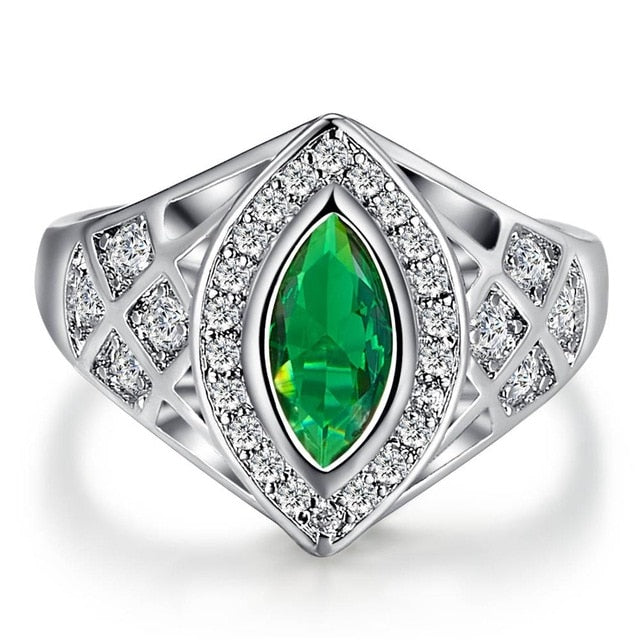 Das Auge Marquise Cut Cubic Zirconia 925 Sterling Silber Engagement Ring