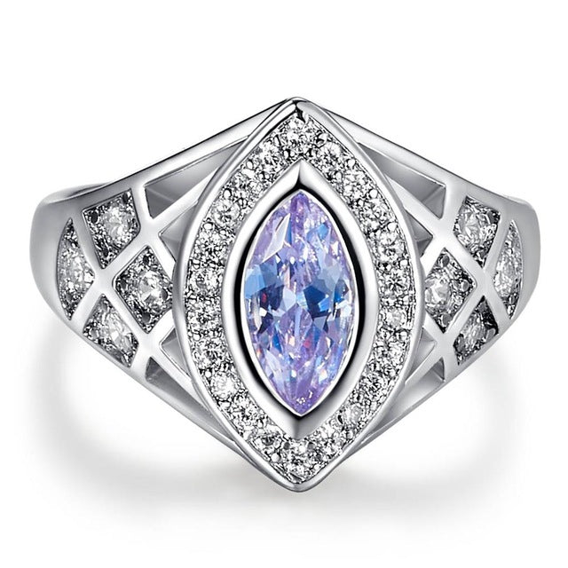 Das Auge Marquise Cut Cubic Zirconia 925 Sterling Silber Engagement Ring