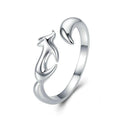 925 Sterling Silber Fox Tail Verstellbarer Ring