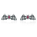 925 Sterling Silver Mysterious Fledermaus Schillernde Hölzerohrringe