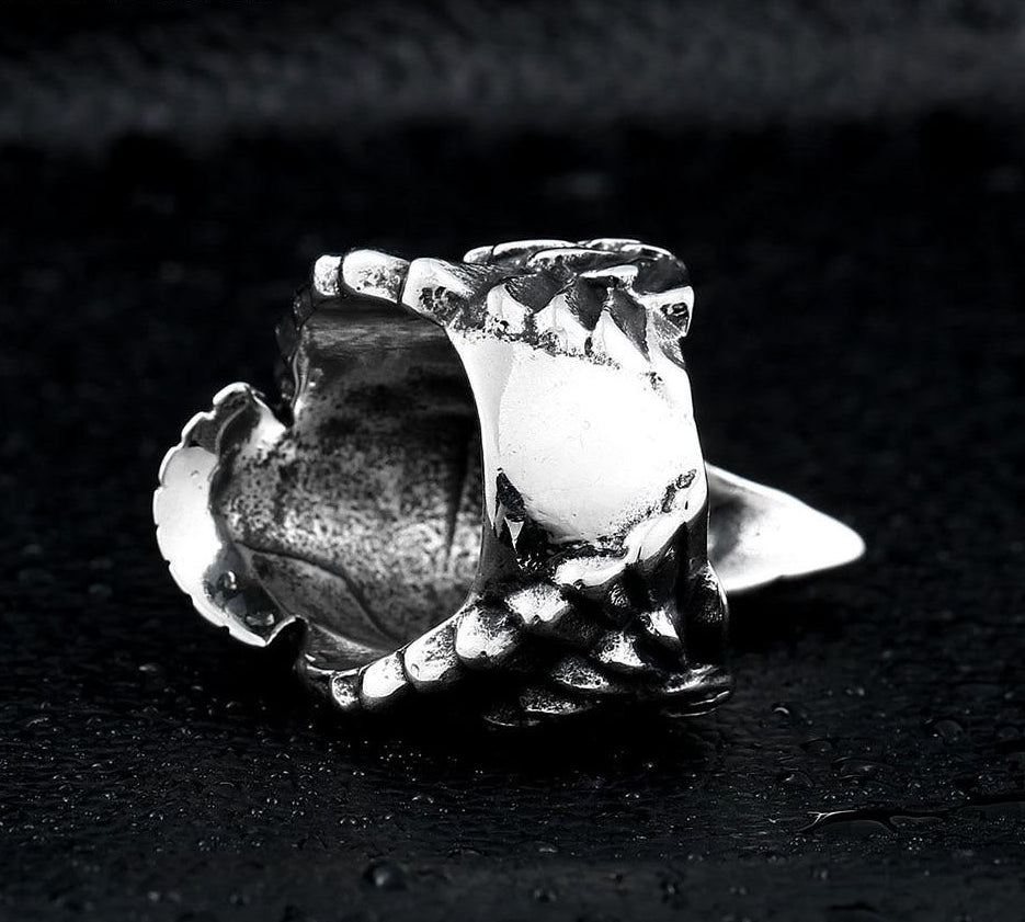 Edelstahl Raven Odin Amulett Ring Für Männer