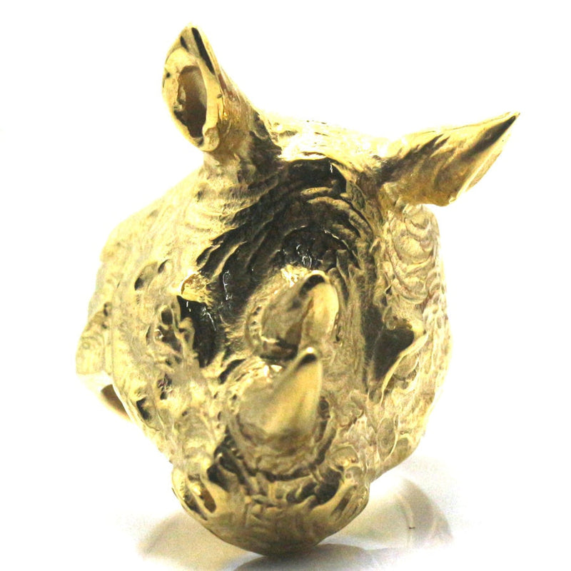 Handgefertigter Edelstahl Wilder Rhinoceros Ring Für Männer