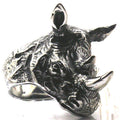 Handgefertigter Edelstahl Wilder Rhinoceros Ring Für Männer