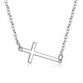 925 Horizontal Von Sterling Silber Horizontal Seitwärtskreuze Kreuzkette Cross Halskette