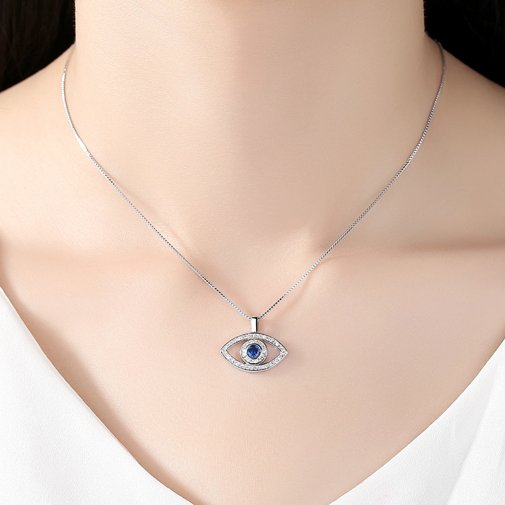 Böses Auge Mit Kubischer Zirkonia Und Blauem Strasshändler Halskette