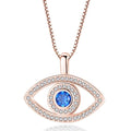 Böses Auge Mit Kubischer Zirkonia Und Blauem Strasshändler Halskette
