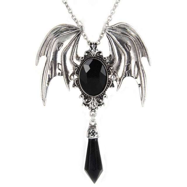 Goth Halloween Red Crystal Fledermausanhänger