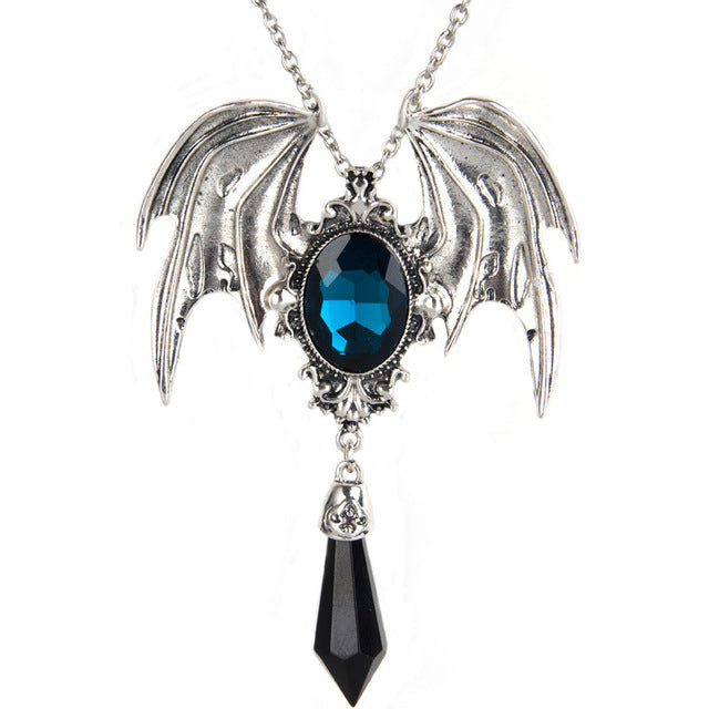 Goth Halloween Red Crystal Fledermausanhänger