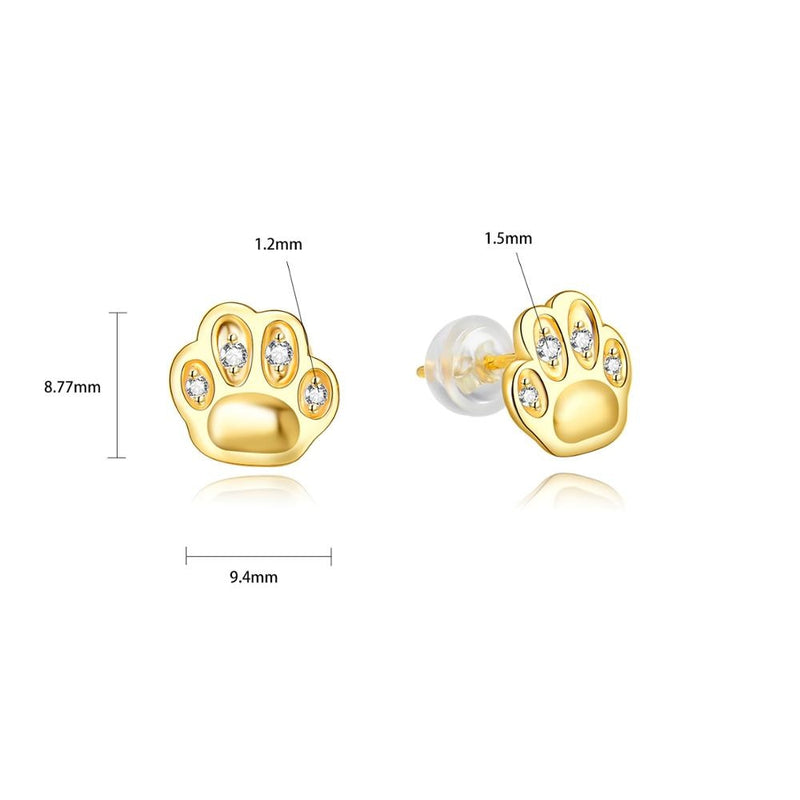 925 Sterling Silver Cat S Paw Ohrring Frauen Schmuck