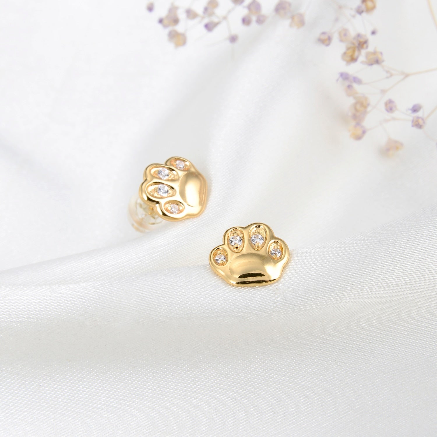 925 Sterling Silver Cat S Paw Ohrring Frauen Schmuck