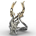 Ziegens Schädel Punk Ring Women S Schmuck