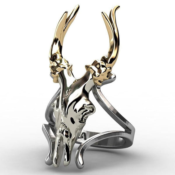 Ziegens Schädel Punk Ring Women S Schmuck