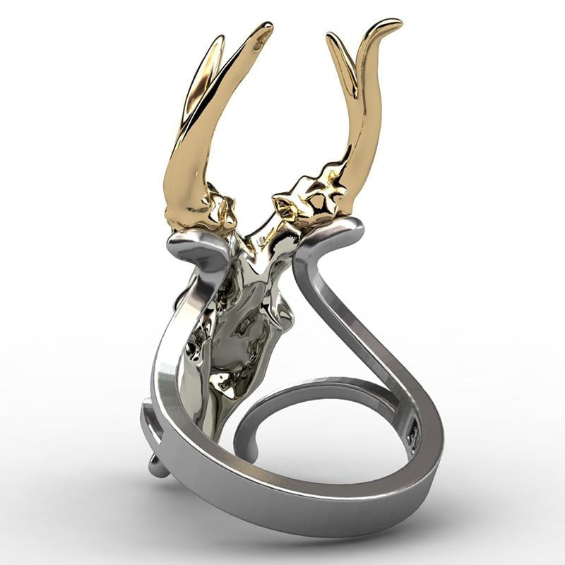 Ziegens Schädel Punk Ring Women S Schmuck