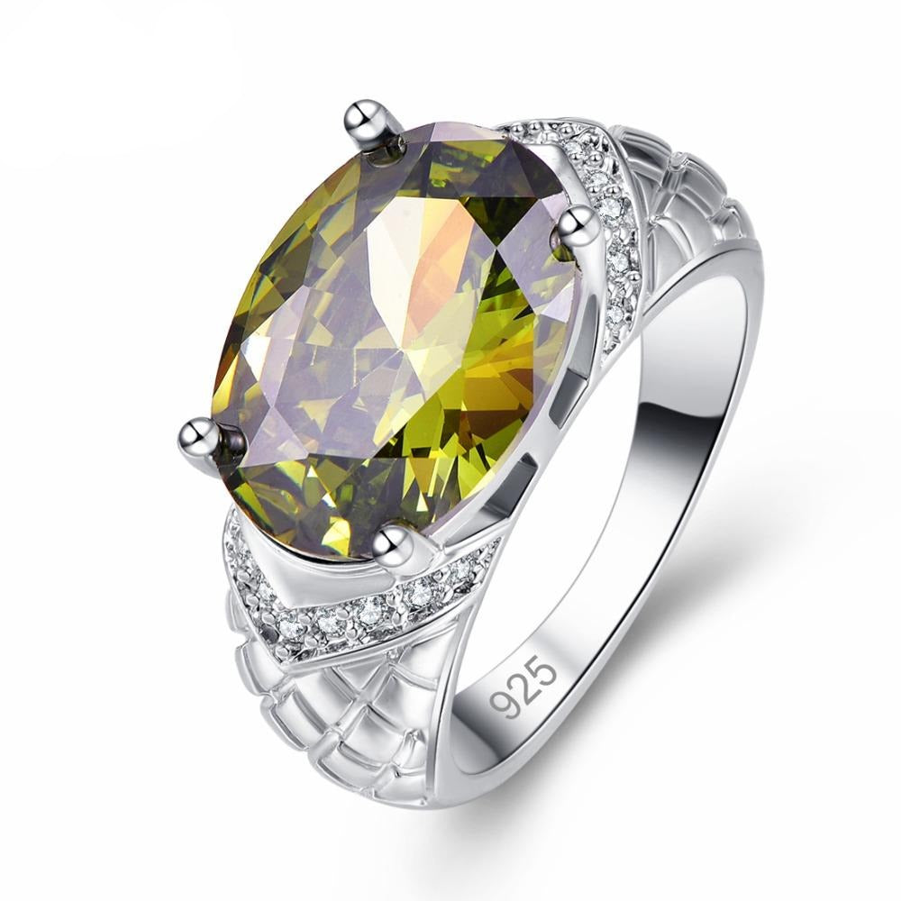 Oval Cut Cubic Zirkonia 925 Sterling Silber Engagement Ring