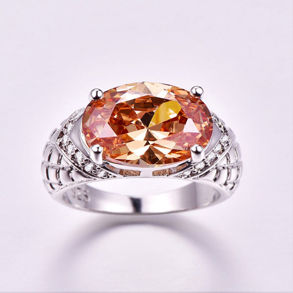 Oval Cut Cubic Zirkonia 925 Sterling Silber Engagement Ring