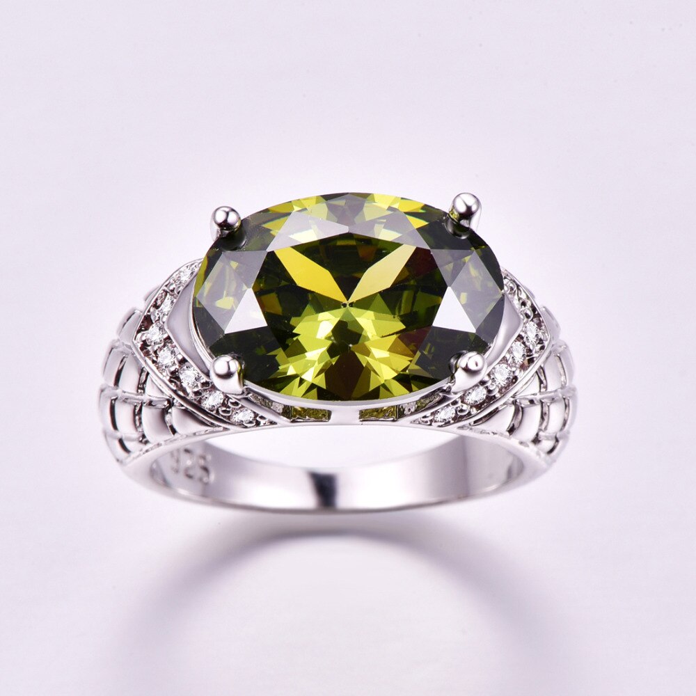 Oval Cut Cubic Zirkonia 925 Sterling Silber Engagement Ring