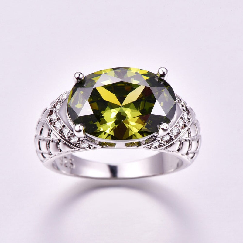 Oval Cut Cubic Zirkonia 925 Sterling Silber Engagement Ring