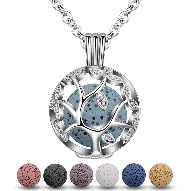Baum Des Lebens Kubische Zirkonia Aromatherapie Lockpendelleuchte Halskette