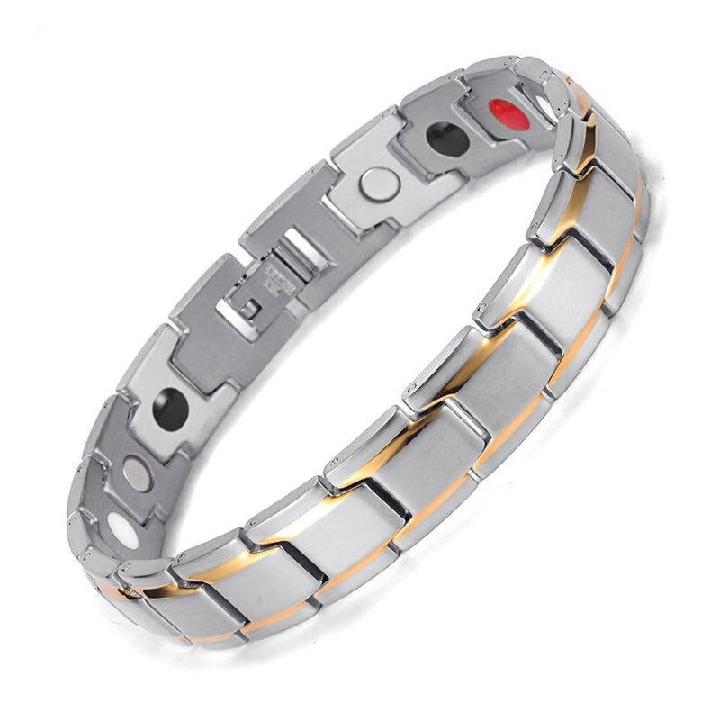 Silbergold Edelstahl  Tannenergie  Magnet  Germaniumarmband