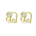 Gold Plattiert 925 Sterling Silber Elephant Bolde Ohrringe Frauens Schmuck