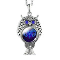 Vintage Owl Zodiac Sign Pendell Halskette