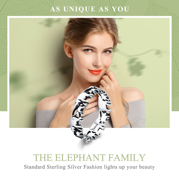 925 Sterling Silber Elephant Familie Ringe Frauens Schmuck