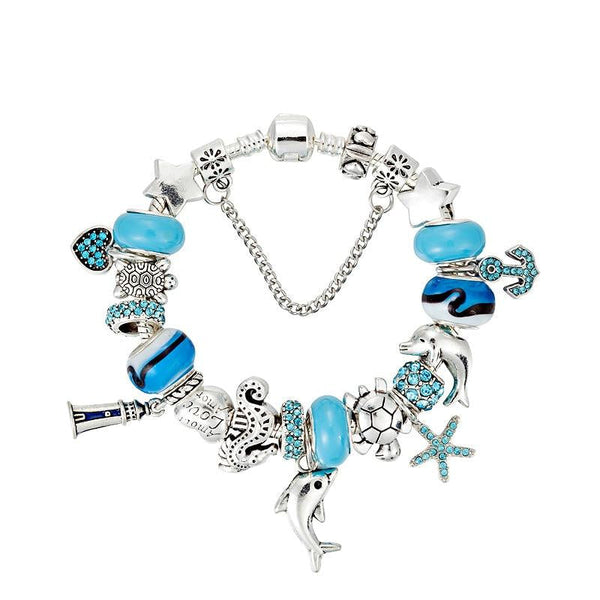 Murano Glasperlen Meereskreaturen Charme Armband Frauen S Schmuck