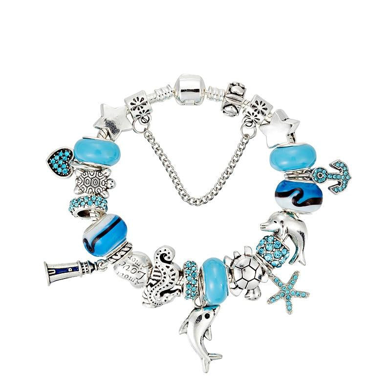 Murano Glasperlen Meereskreaturen Charme Armband Frauen S Schmuck