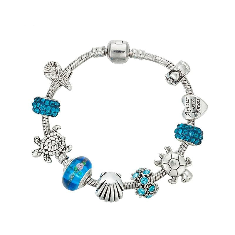 Ocean Series Handcraft Glass Und Perlenarmband Frauen Schmuck