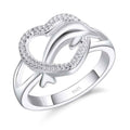 Delphinherz Mit Kubischer Zirkonia 925 Sterling Silber Women S Ring