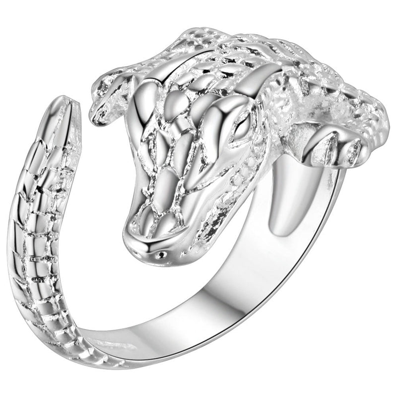 925 Sterling Silber Charming Alligator Ring Legable Women S Schmuck