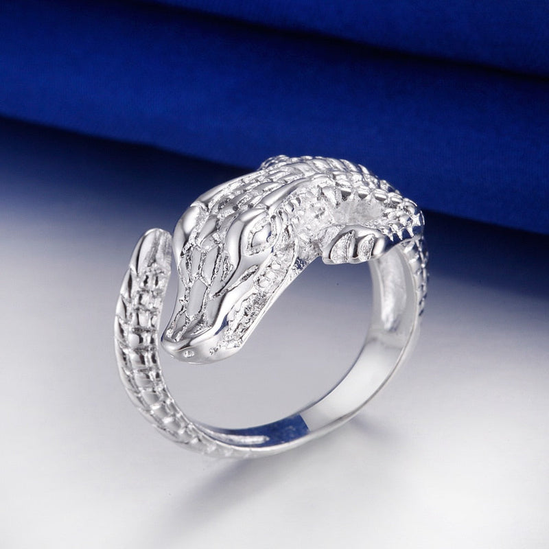 925 Sterling Silber Charming Alligator Ring Legable Women S Schmuck