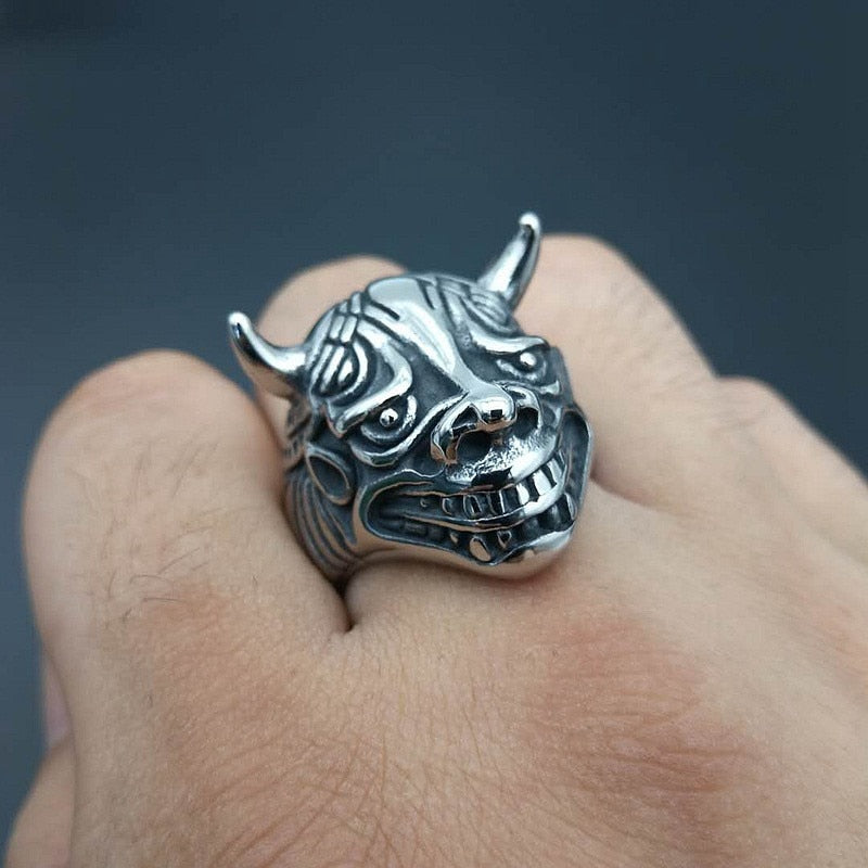 Edelstahl Alter Dämon  Punk  Ring  Männer Jude