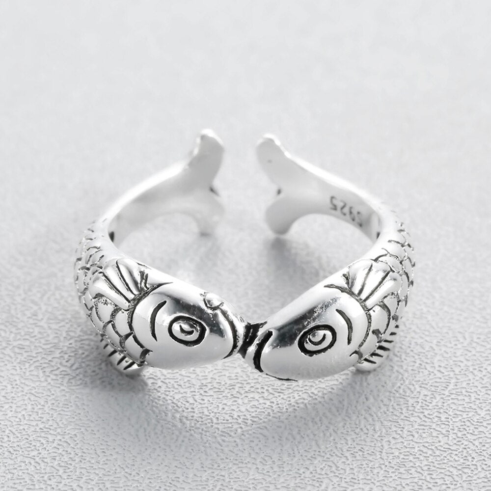 Schöne Doppelfischring  Frauen Schmuck