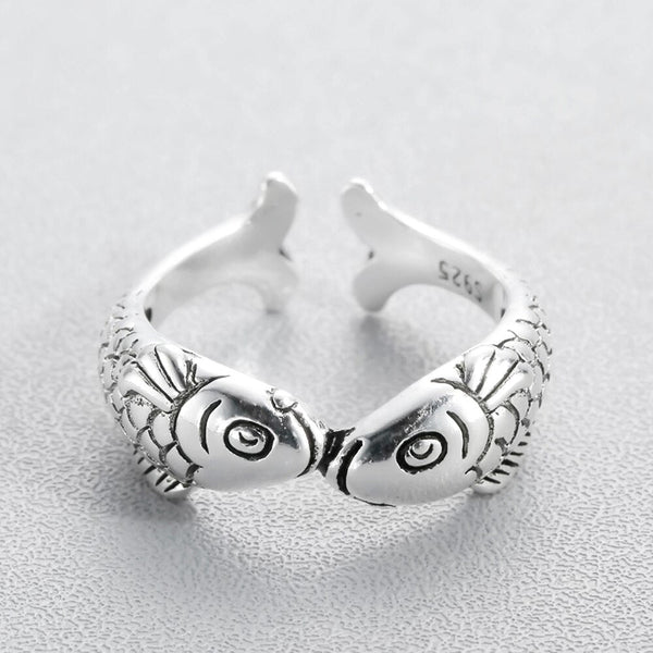 Schöne Doppelfischring  Frauen Schmuck