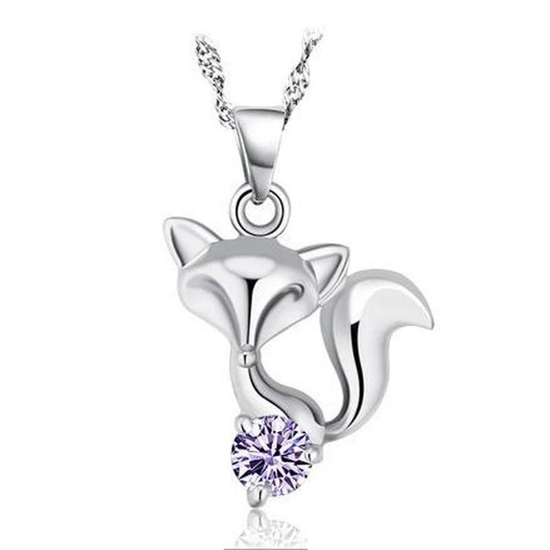 Kristallpurple Fuchs Anhängerkette