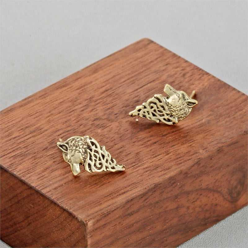Retro Wolf Animals Viking Bolder Ohrring