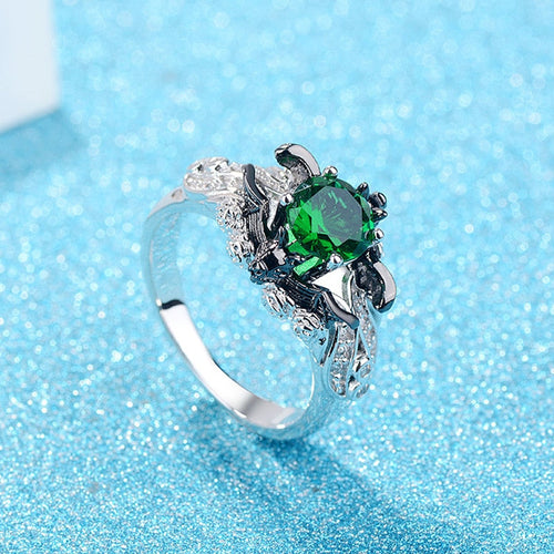 925 Sterling Silber Fledermaus  Fledermaus  Fledermaus  Ring Mit Zirkoniastein