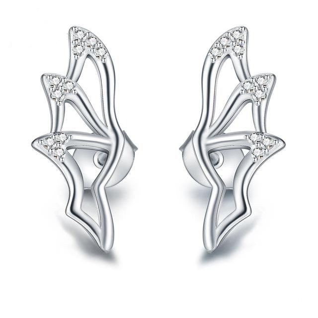 925 Sterling Silber Bat Wings Zirkonohrringe