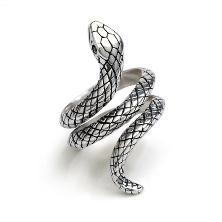 925 Sterling Silber Cobra Verstellbarer Ring Männer Schmuck
