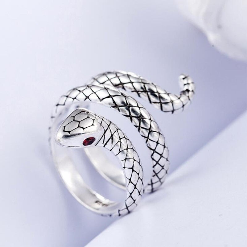 925 Sterling Silber Cobra Verstellbarer Ring Männer Schmuck