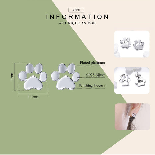 925 Sterling Silver Cat S Pfotenohrohrringe Frauen S Schmuck