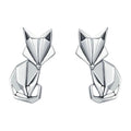 925 Sterling Silber Folding Fox Animal Stud Ohrringe Für Frauen