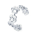 Verstellbare Silberne Hundepfotenabdrücke Ring Frauen Schmuck