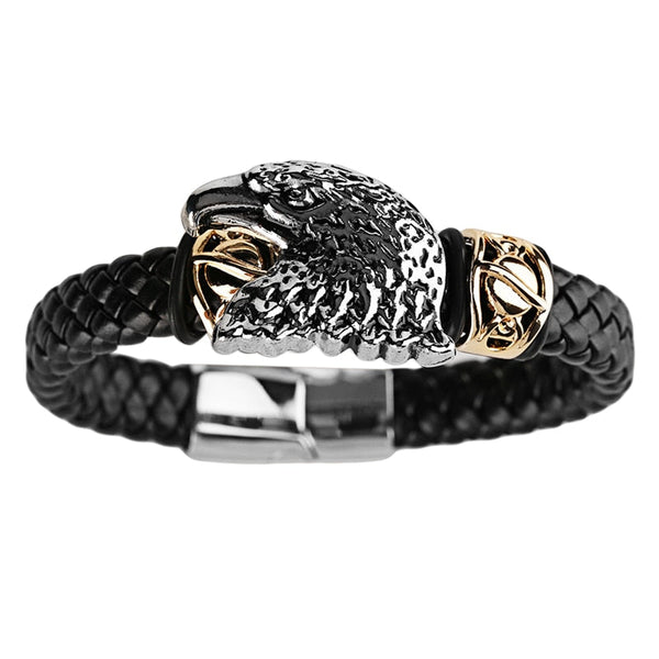 Stylish Eagle Head Woven Lederarmband Für Männer Und Frauen