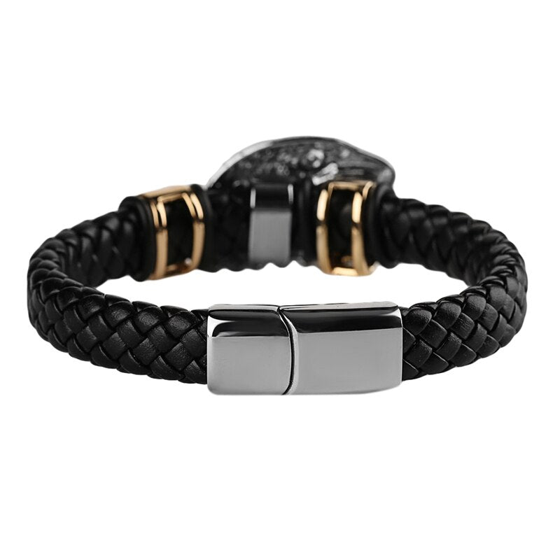 Stylish Eagle Head Woven Lederarmband Für Männer Und Frauen